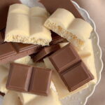 photo of chocolate bar, white and milk choalate